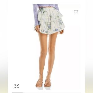 LOVESHACKFANCY Size Small Mini Blue Ruffle Skirt